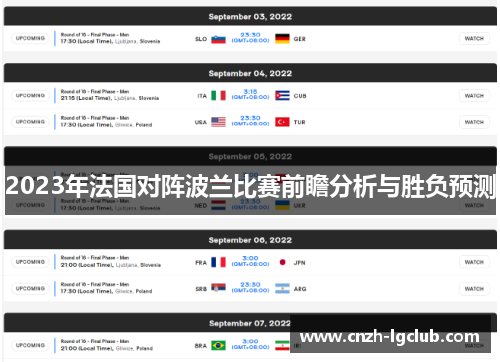 2023年法国对阵波兰比赛前瞻分析与胜负预测 2023年法国对阵波兰比赛前瞻分析与胜负预测