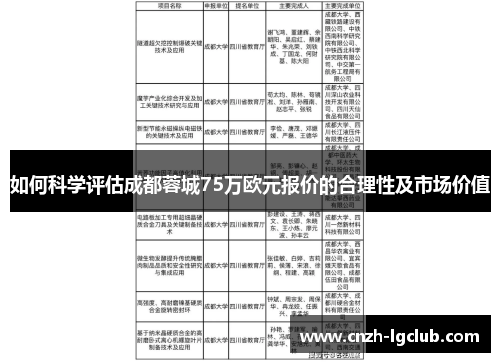 如何科学评估成都蓉城75万欧元报价的合理性及市场价值